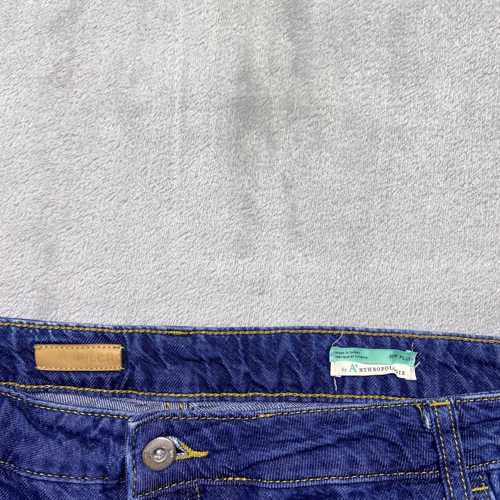 Anthropologie Pilcro The Annie Wide Leg Jeans Medium Blue Wash Plus Size 20W - Picture 9 of 11